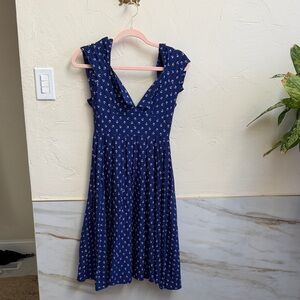 Nautical Blue Dress with Anchor Print